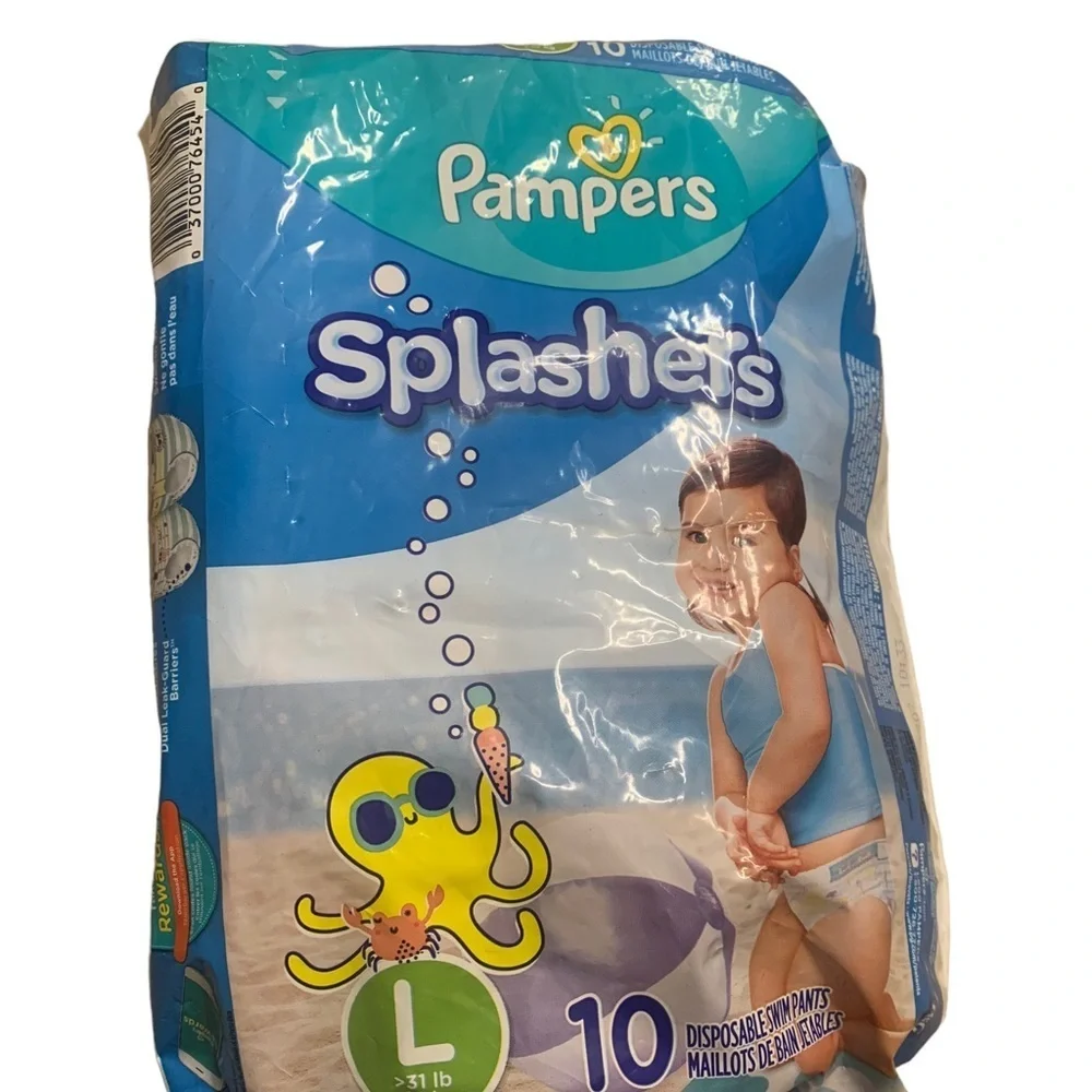 Pampers | Splashers Size Large New Pack 10 Disposable Diapers Swim Pants